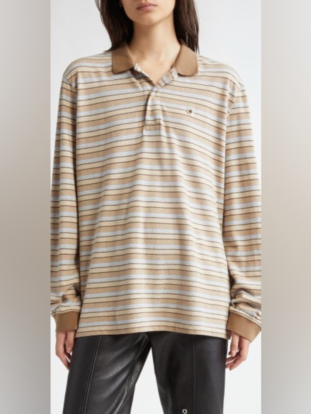 Saks Potts Serena stripe Long-Sleeve Polo